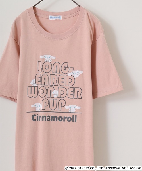 

Футболка с коротким рукавом, принт персонажи Sanrio, цвет розовый/бежевый
