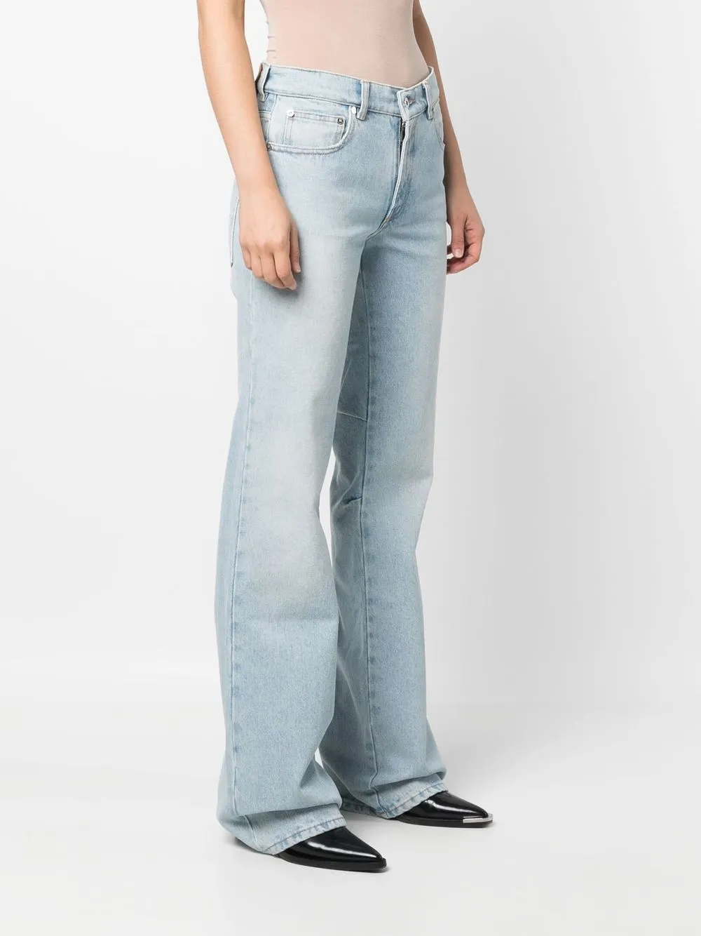 Расклешенные джинсы Bleach Baby OFF-WHITE, синий — фото 4