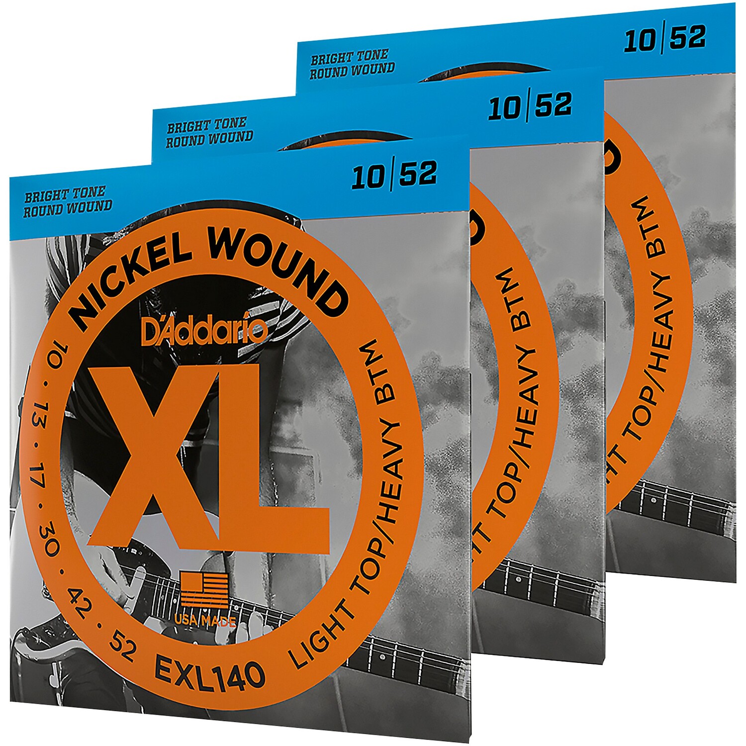 

Струны для электрогитары D'Addario EXL140 с легким верхом и тяжелым низом, набор из 3 штук