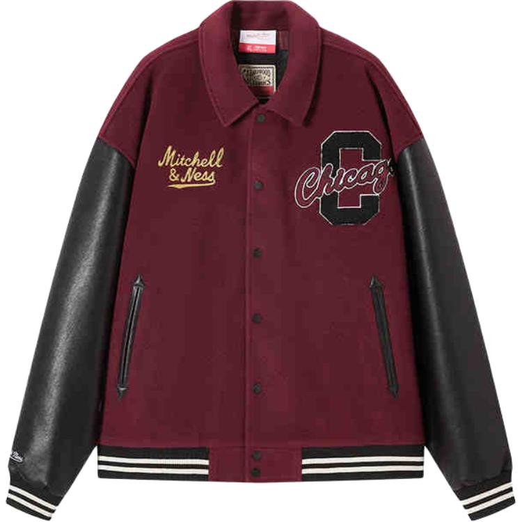 

Mitchell Ness Куртка Mitchell & Ness x NBA Chicago Bulls SS25 унисекс тёмно-красная, Dark Red