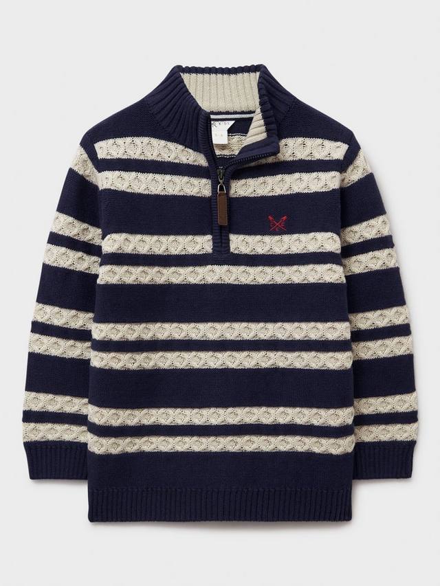 

Детский джемпер с кабельной вязкой и полузастежкой Crew Clothing, Navy Blue