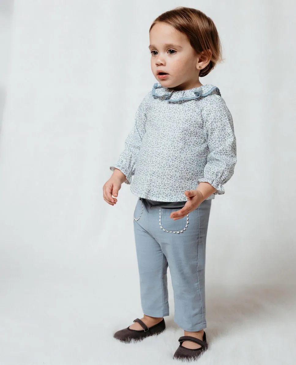 

Детская рубашка с оборчатым воротником и кружевом Fina Ejerique, мультиколор