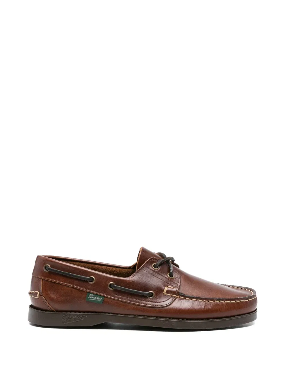 Кожаные лодочные туфли на шнуровке Paraboot, коричневый