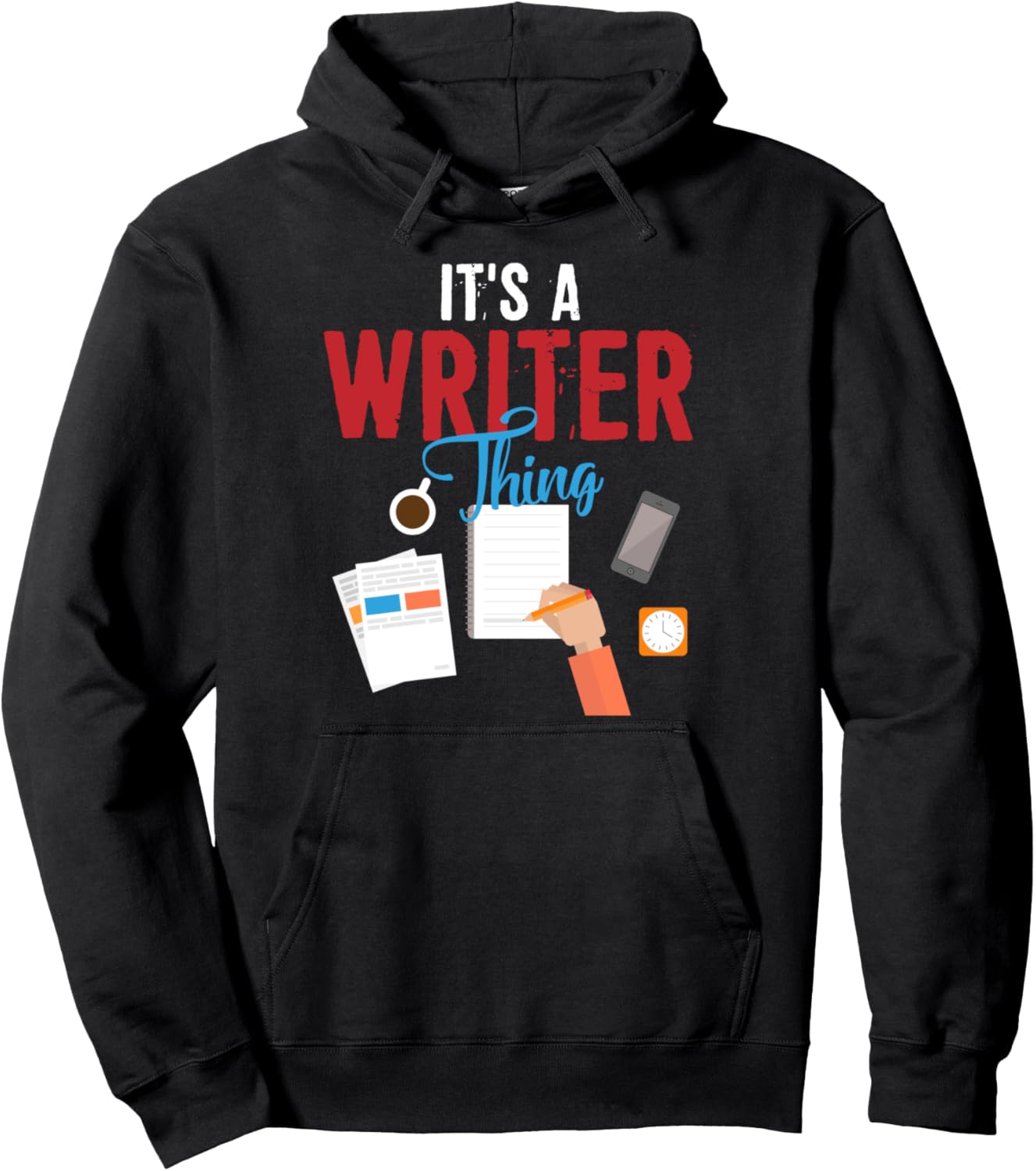 

Веселые дизайны для художников и худи Writer Cool Retro Graphic Design, черный