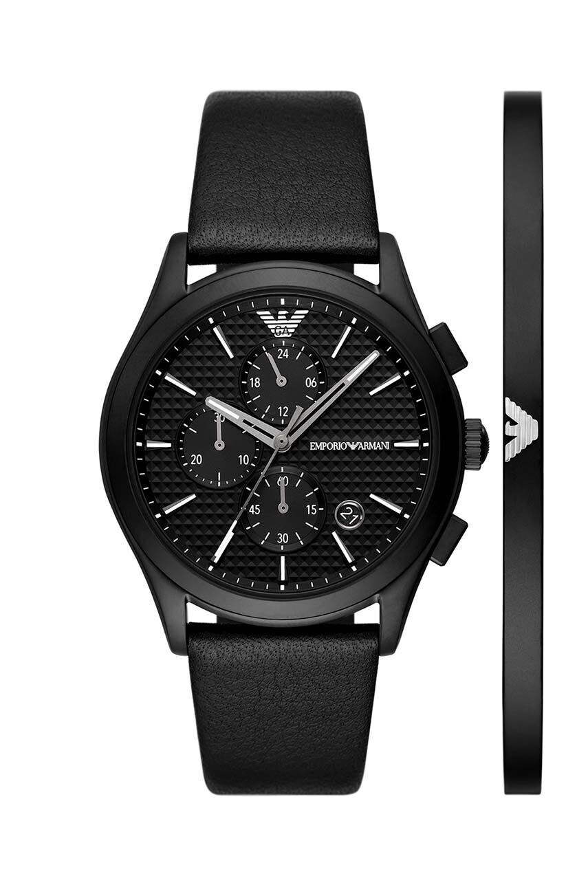 

Часы и браслет Emporio Armani, черный