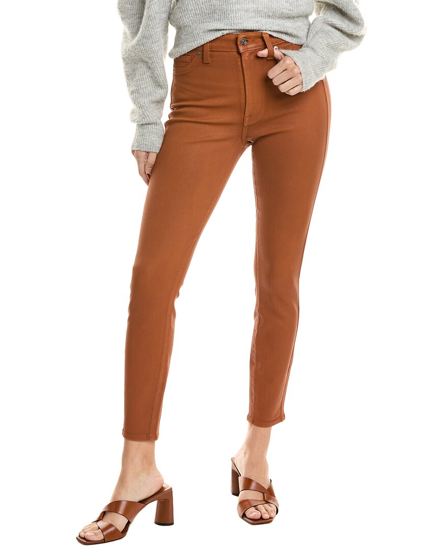 

7 For All Mankind Джинсы-скинни с высокой талией и шоколадным покрытием до щиколотки, коричневый