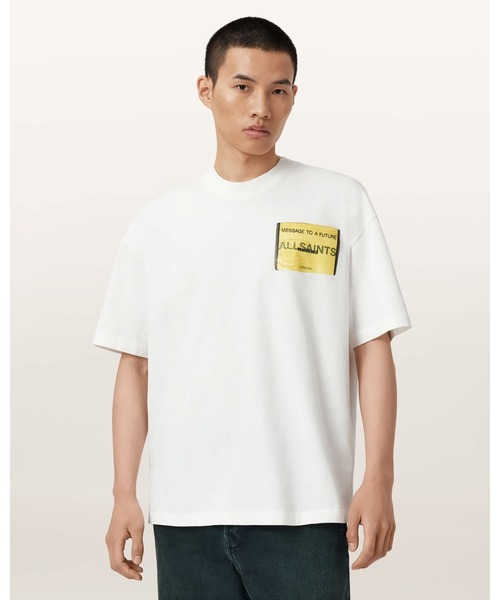 

Футболка с коротким рукавом, графический принт "Нарушение" ALLSAINTS, белый