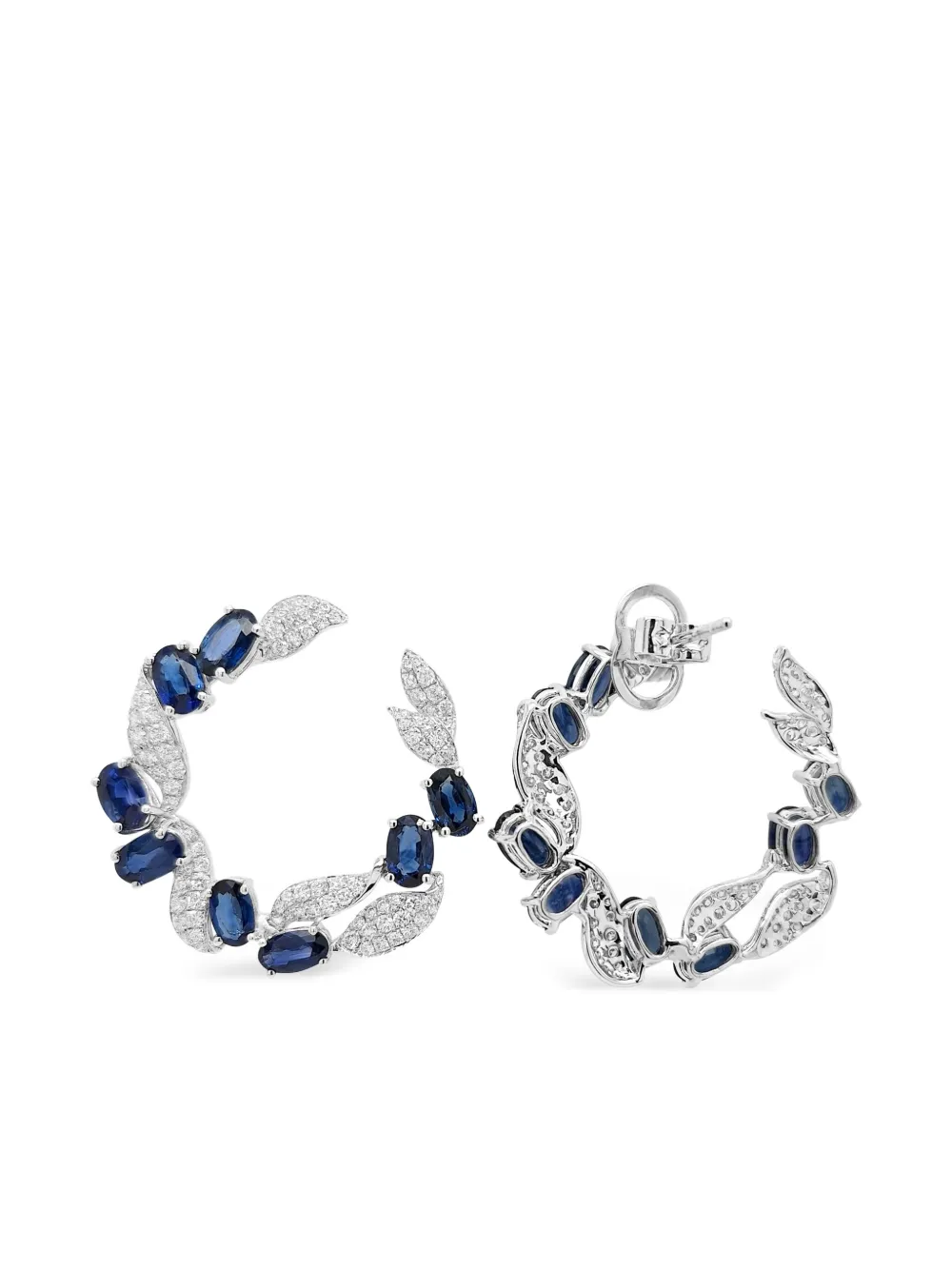 

Серьги из белого золота с сапфирами и бриллиантами HYT Jewelry, серебяный