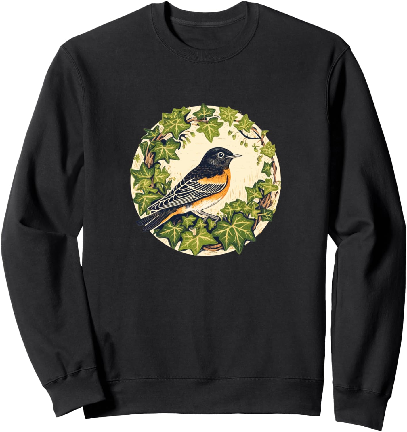 

Изображение иволги и плюща. Толстовка Oriole Bird Watchers Bubb, черный