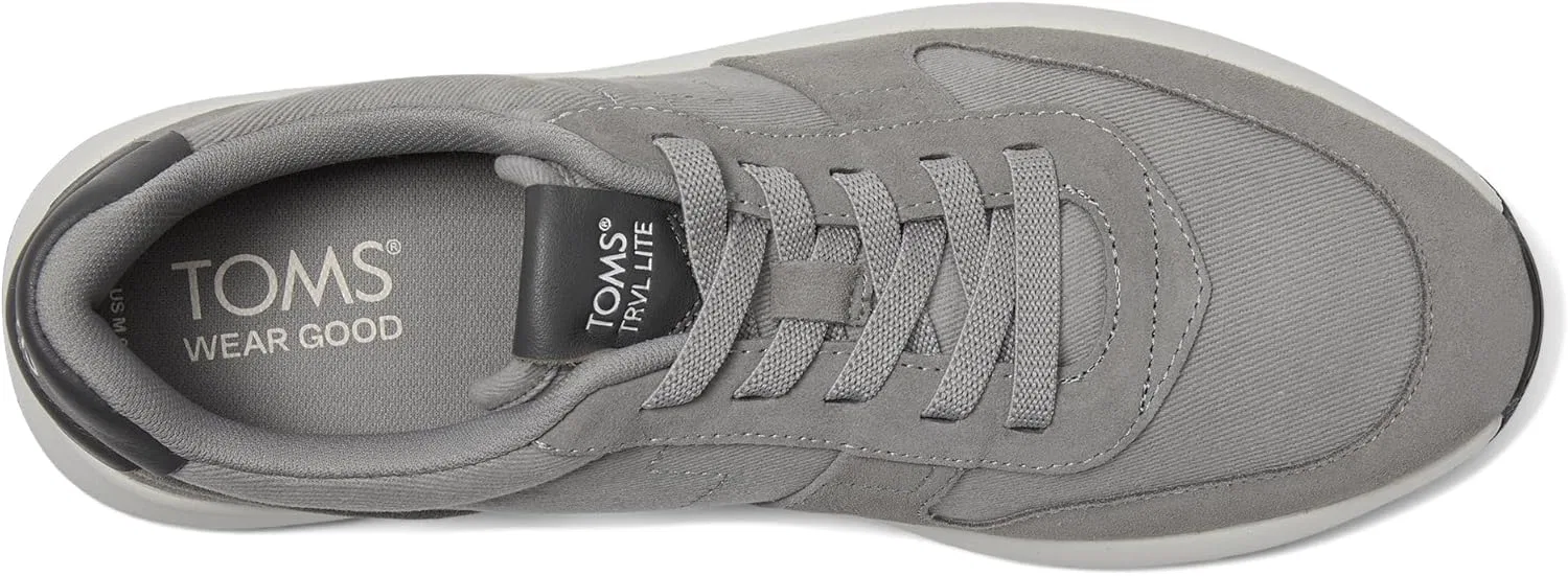 Мужские кроссовки Toms Trvl Lite Retro, Vintage Twill Made Of Grey Suede Water-Repellent — фото 2