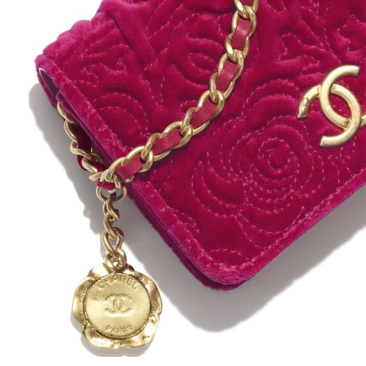 CHANEL WOC Velour Gold Coin Bag, одноручная нагрудная сумка-кошелек для женщин, маленькая, персиково-розовая — фото 4