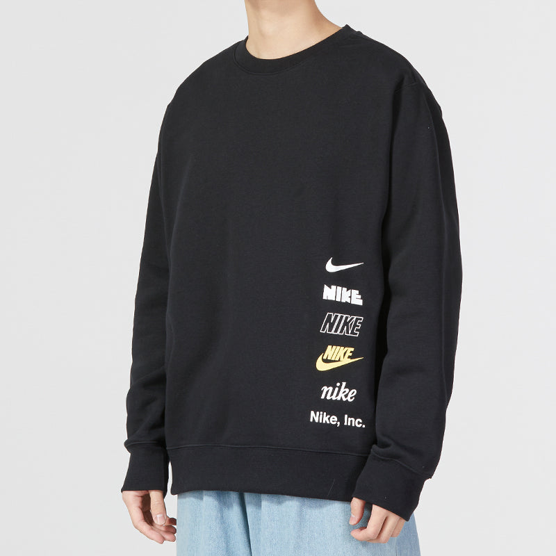Худи Nike Club Fleece+ Brushed-Back Crew DX0782-010, черный — фото 4
