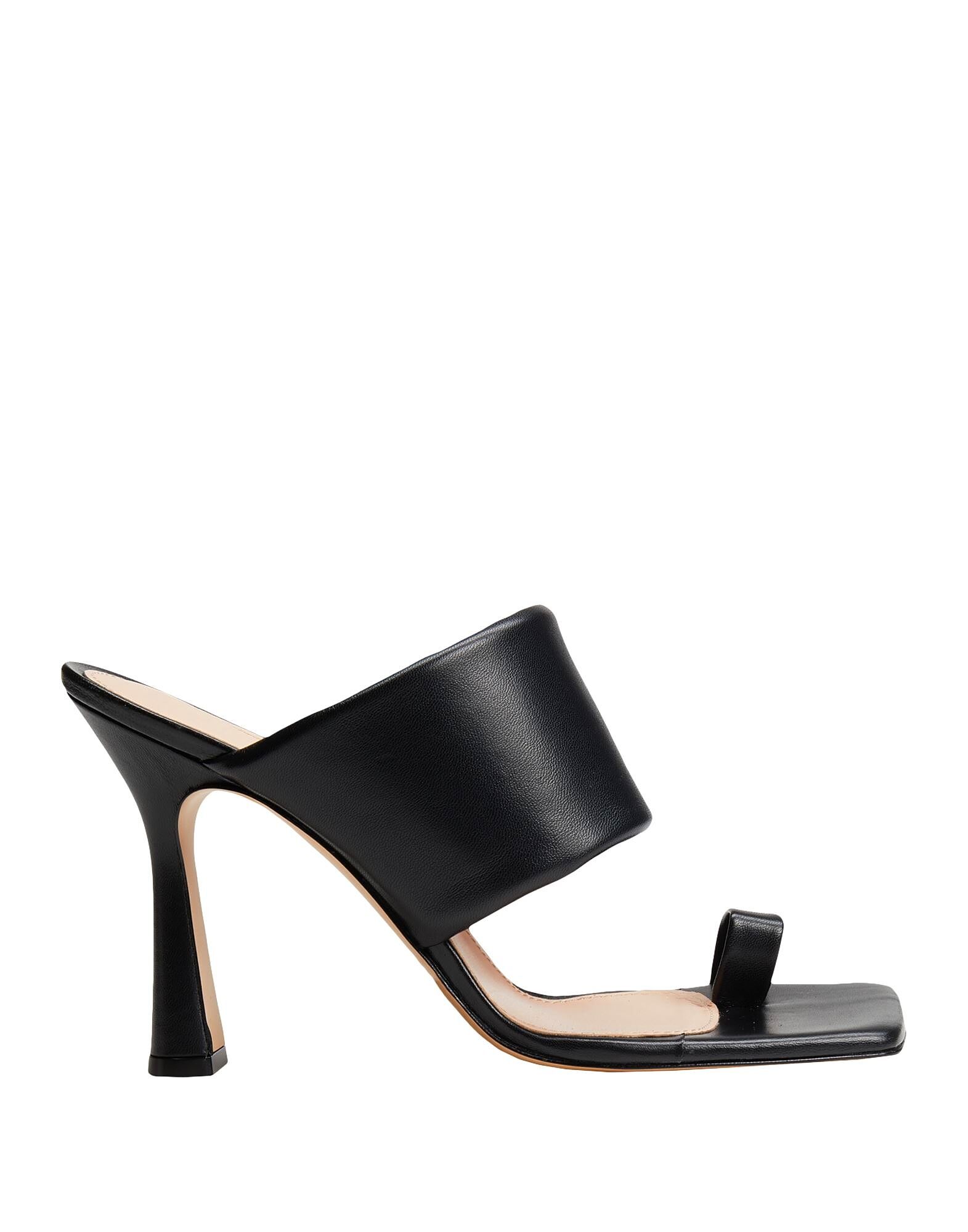 Босоножки Heeled Leather W/ Padded Strap Sandals 8 By Yoox, черный