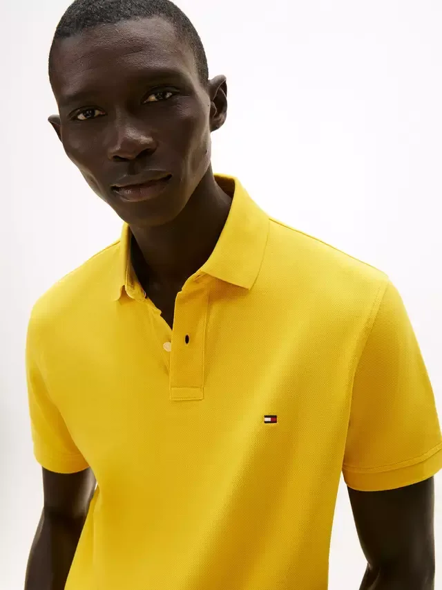 Поло из хлопковой смеси, стандартный крой, с коротким рукавом, 1985 год Tommy Hilfiger, Yellow — фото 4