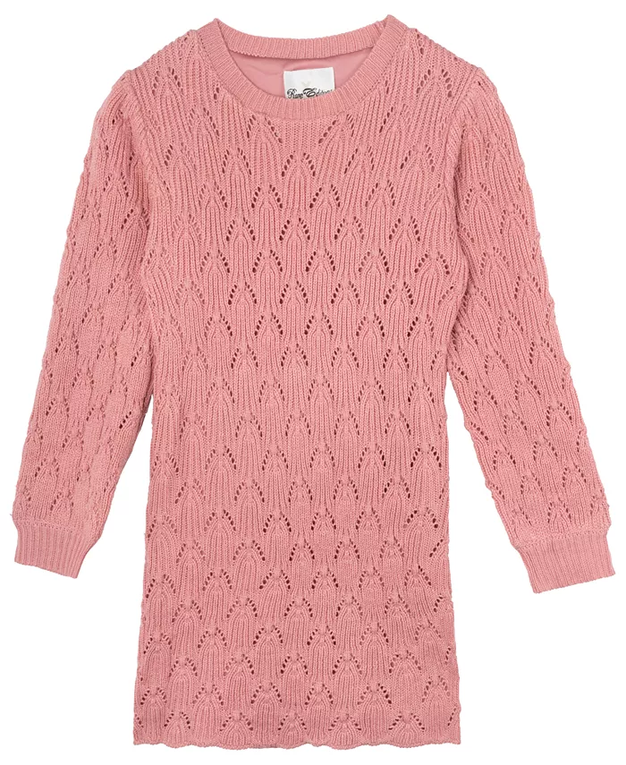 

Платье-свитер с ажурной вязкой для девочек постарше Rare Editions, розовый