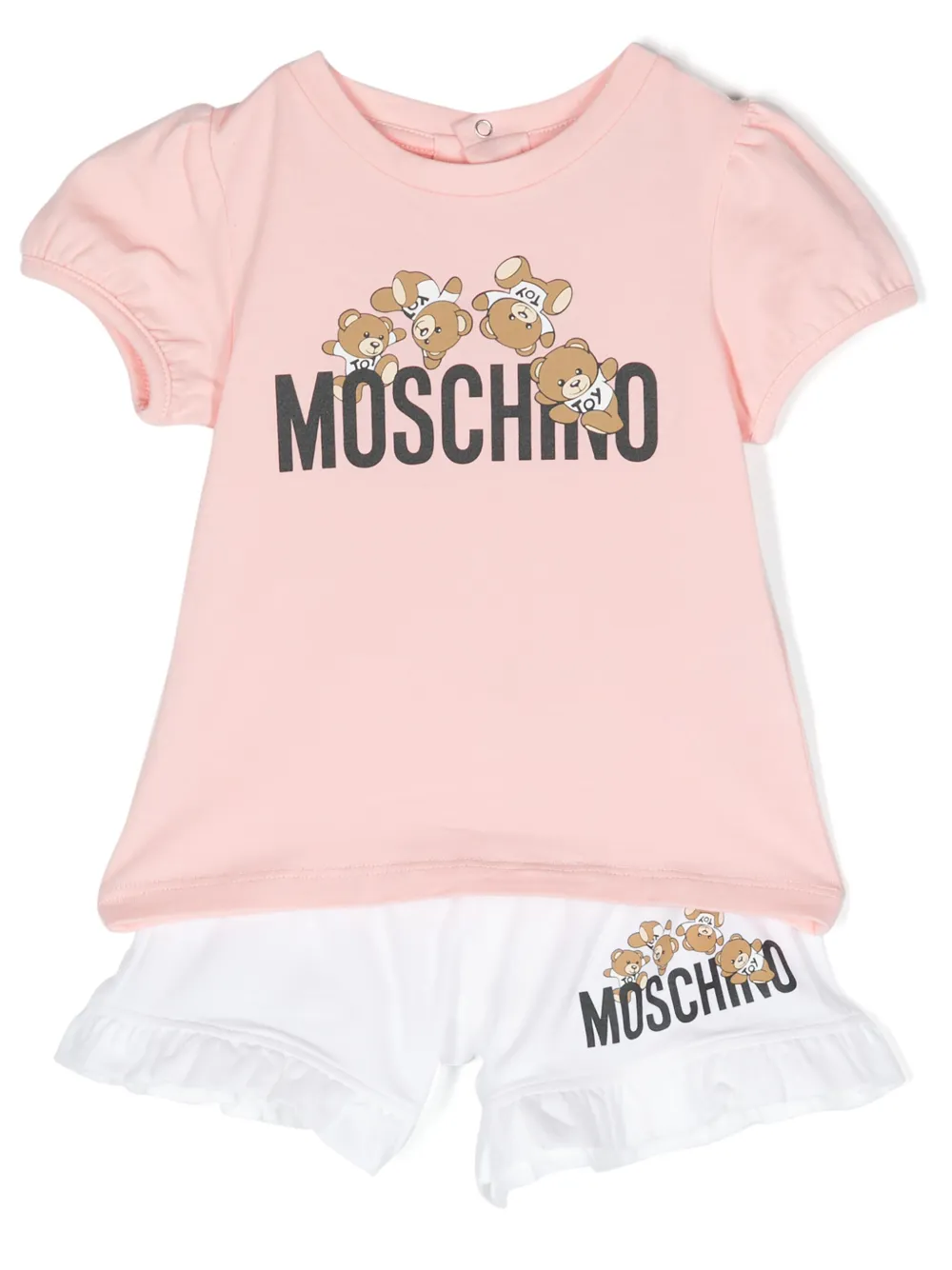 

Комплект из топа и шортов с принтом Teddy Bear Moschino Kids, белый