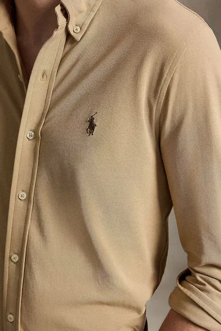 Классическая рубашка Polo Ralph Lauren, бежевый — фото 4