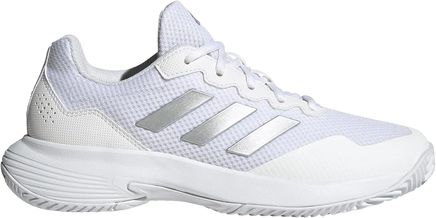 Кроссовки теннисные Adidas Gamecourt 2, White/Silver Metallic/White — фото 2