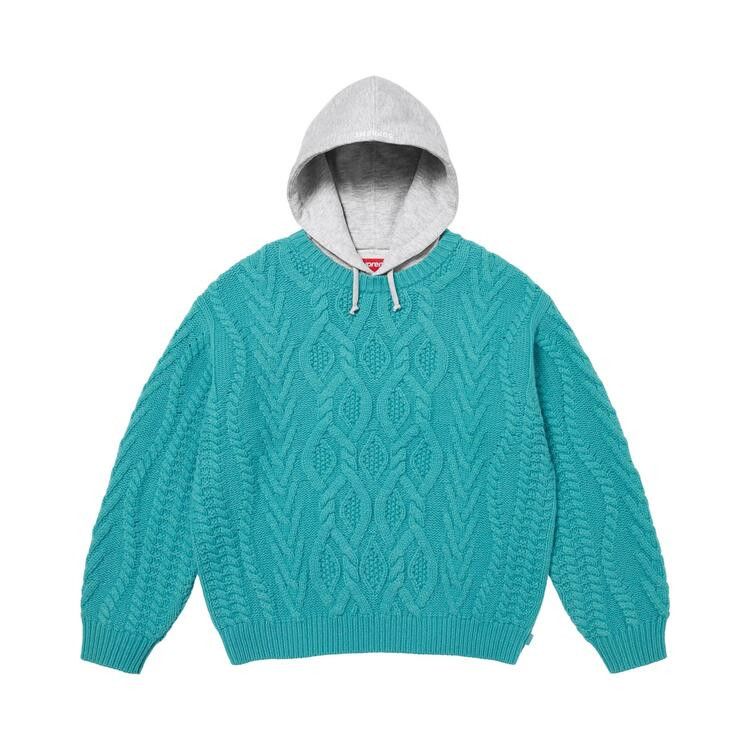 

Свитер Supreme Cable Hooded Sweater 'Teal'