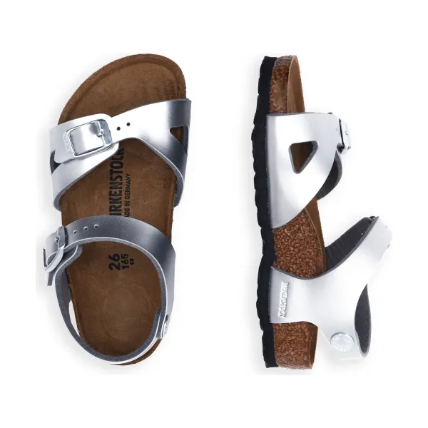 Сандалии Rio с добавлением кожи Birkenstock, серебряный — фото 3
