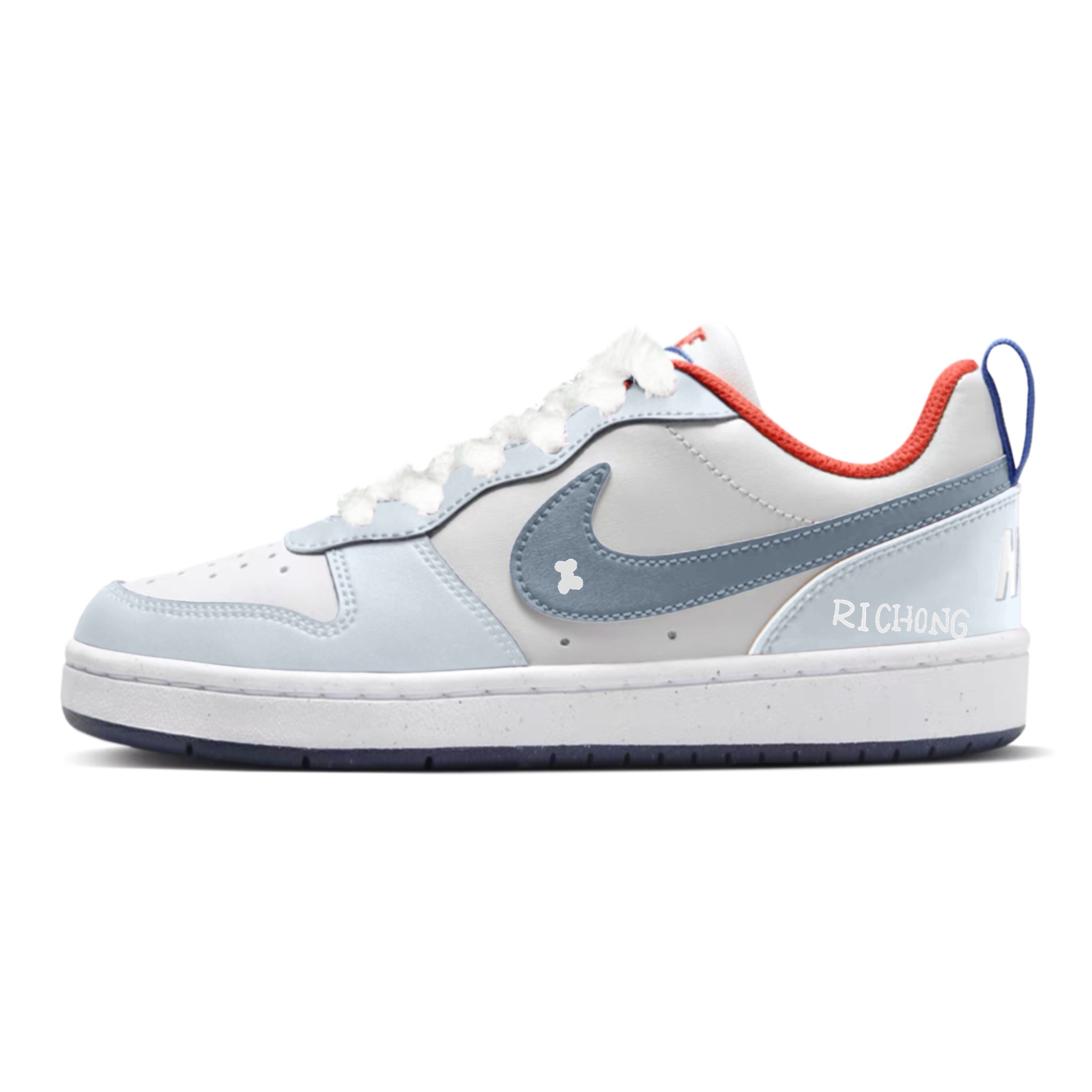 

Низкие кроссовки для скейтбординга Court Borough Hip Hop Scrap для детей и подростков Nike, лазурный