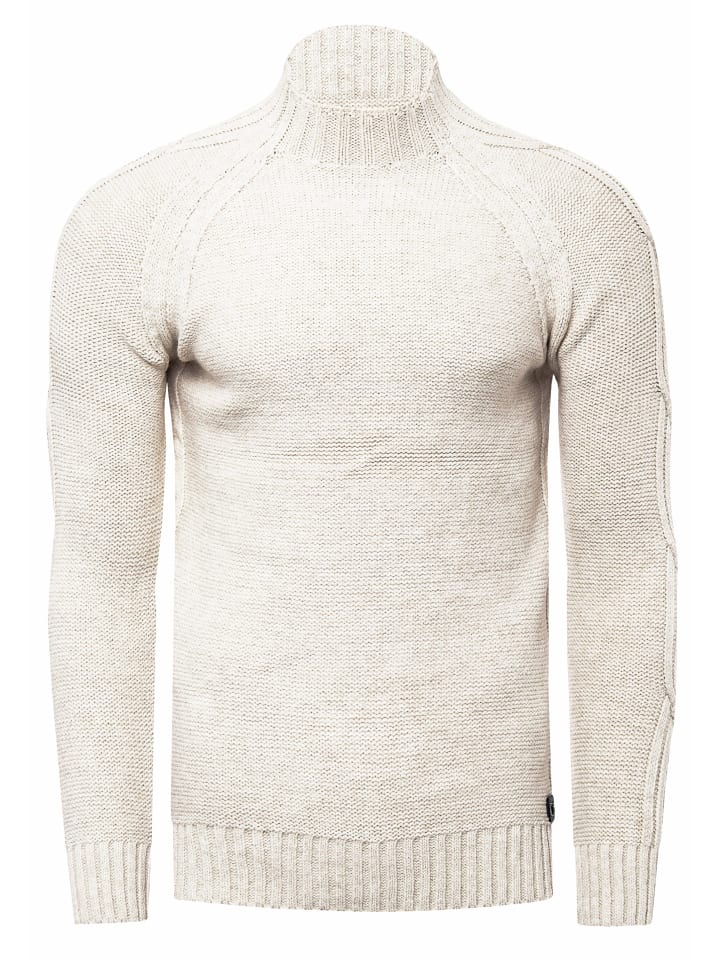 

Однотонный свитер крупной вязки с воротником-стойкой цвета экрю Rusty Neal