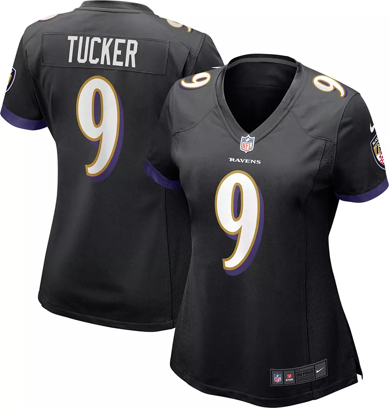 

Женская альтернативная черная игровая майка Nike Baltimore Ravens Justin Tucker #9