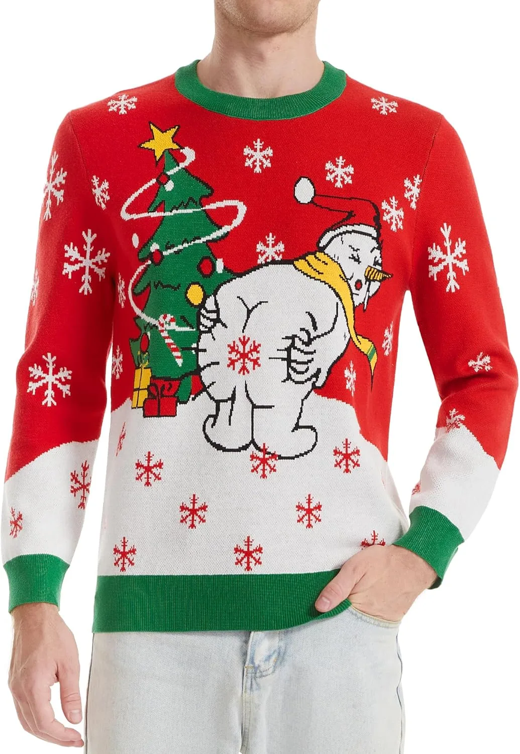 

Свитер Runhit Ugly Christmas с принтом, вязаный, унисекс