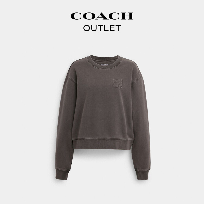 

Женский топ с круглым вырезом COACH GARMENT DYE, дымчато-серый