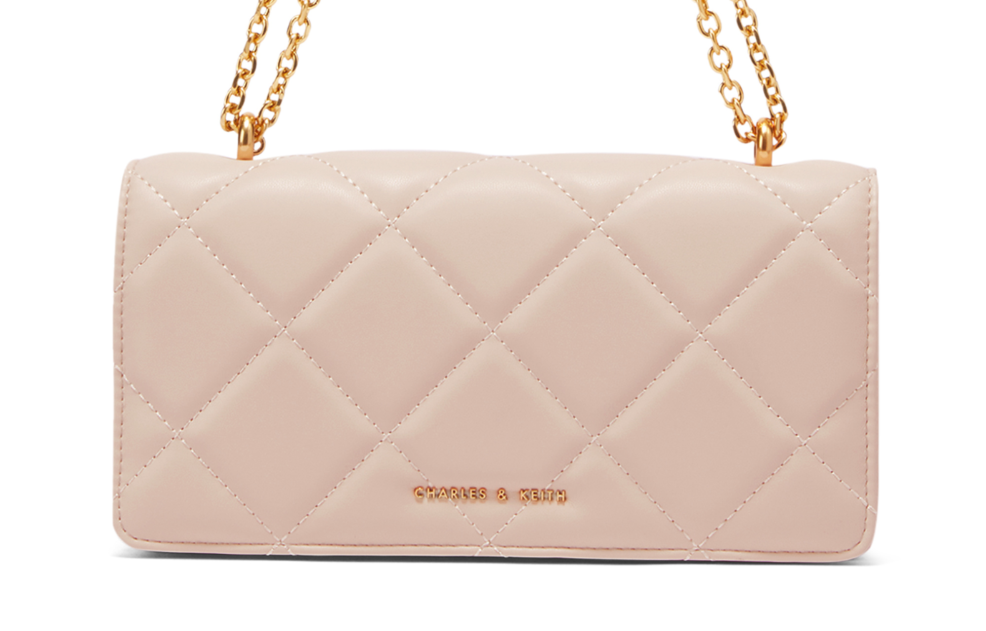 

Синтетическая кожаная мини-сумка через плечо женская разноцветная CHARLES&KEITH, кремово-молочный белый