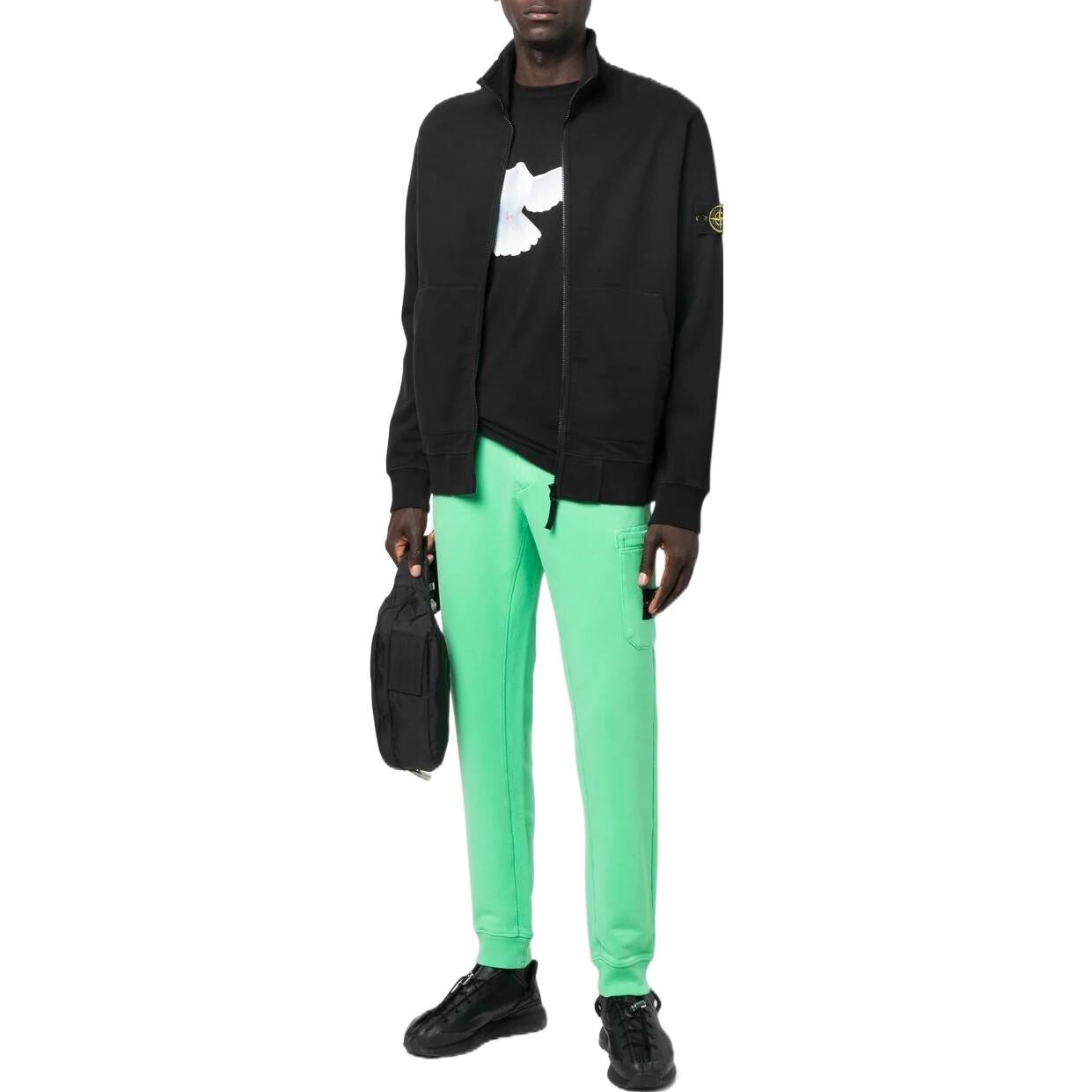 Толстовка на молнии Stone Island мужская, черный — фото 2