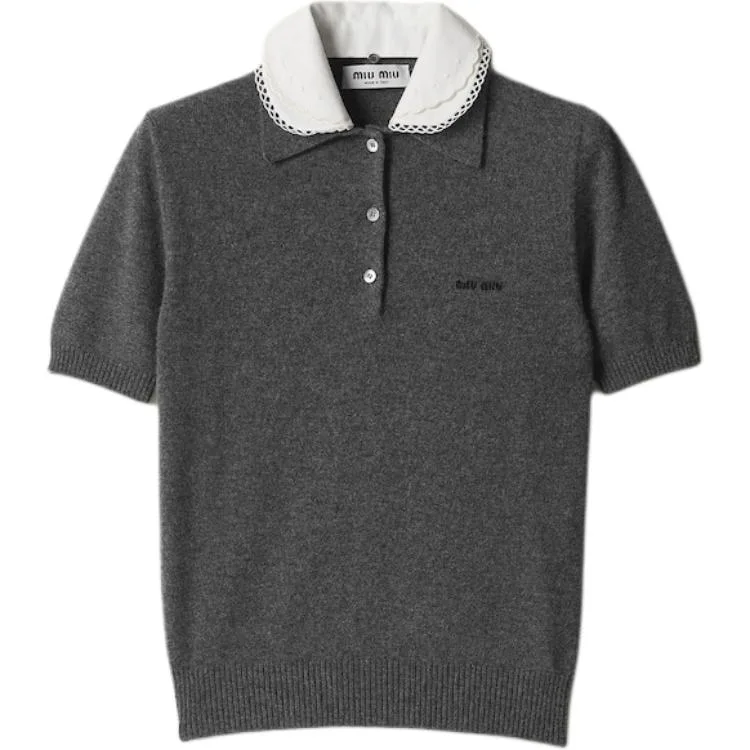 SS26 Кашемировый свитер Regular Fit женский MIU MIU, slate серый