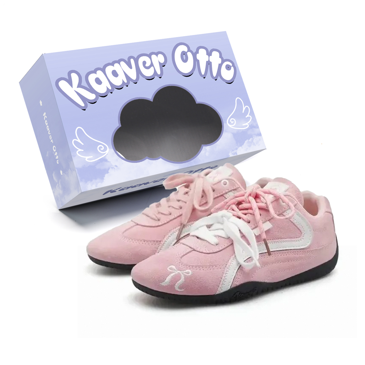

KAAVER OTTO Немецкие армейские кроссовки Unisex с противоскользящей подошвой, дышащие, легкие, низкие, с розовым бантиком, цвет Pink Bowknot
