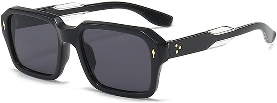 

Винтажные квадратные женские солнцезащитные очки в стиле панк с заклепками, модные прозрачные линзы с градиентом цвета океана, защита от ультрафиолета UV400, мужские солнцезащитные очки SKFGNX, Black Clear Gray