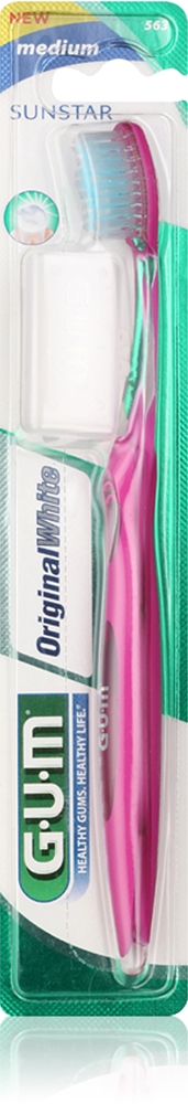 

Оригинальная белая зубная щетка 563 средней жесткости G.U.M, 1 шт