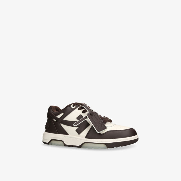 Кроссовки кожаные Off-White C/O Virgil Abloh Out of Office, коричневый — фото 3