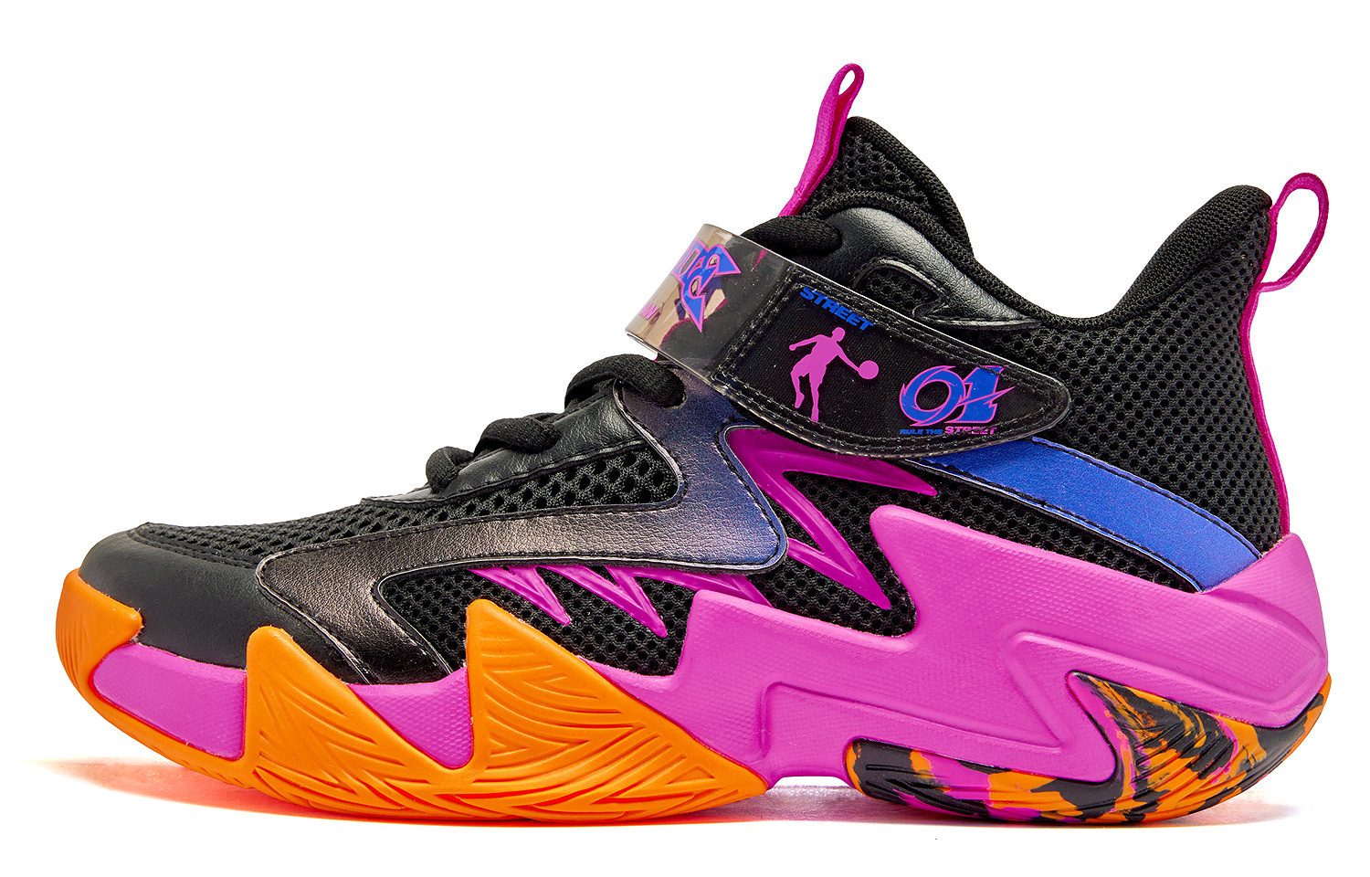 

QIAODAN Амортизирующие устойчивые к истиранию дышащие баскетбольные кроссовки Mid Top для детей Black