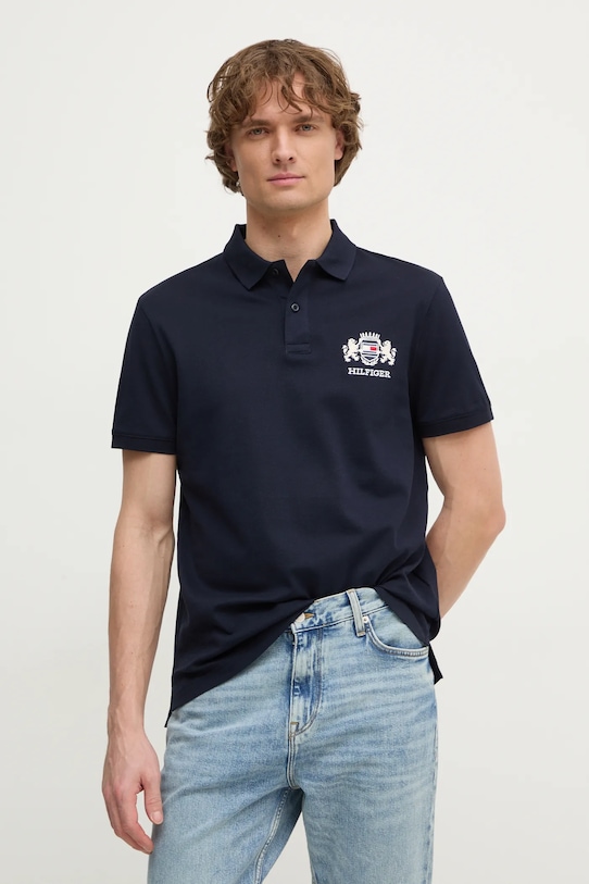 

Хлопковая поло Tommy Hilfiger, темно-синий