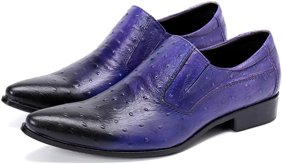Мокасины Santimon Mens Slip On Loafers - туфли для повседневной и официальной носки из натуральной кожи, удобные, подходящие для вечеринок, путешествий и свадеб, синий — фото 4