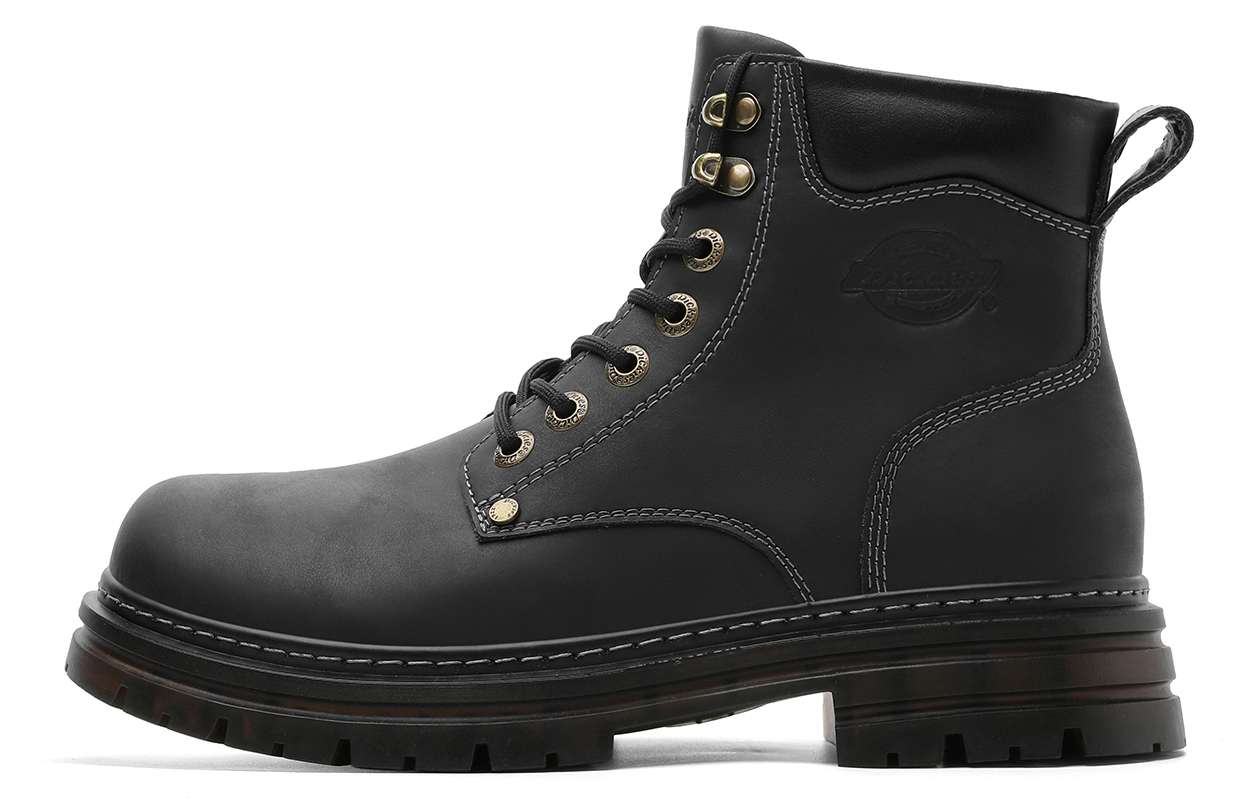 Мужские ботинки Dickies Martin кожаные с контрастной прострочкой, черный — фото 2