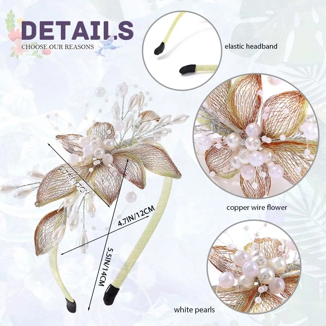 Свадебный ободок для волос «Gold Flower Headpiece» от IYOU Iyou — фото 4