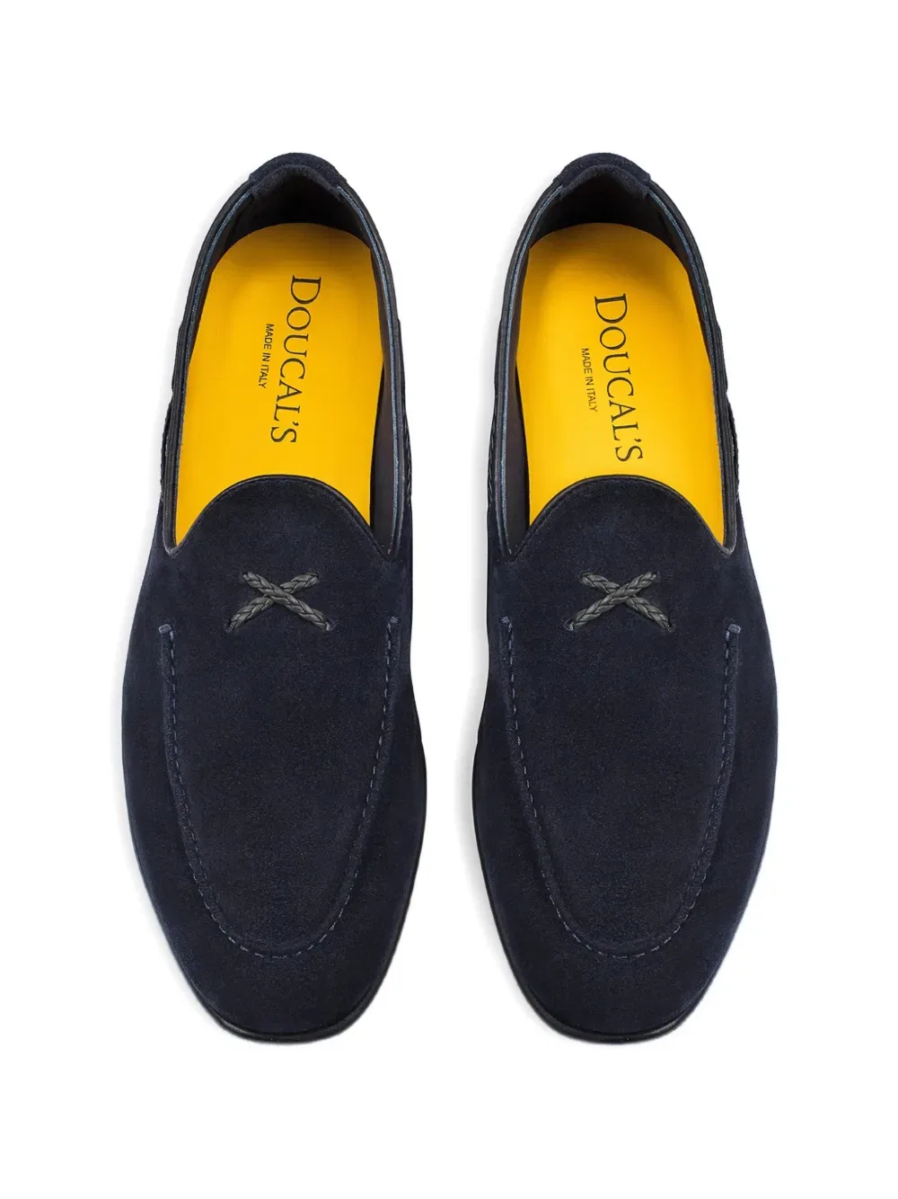 Замшевые лоферы с плетеной шнуровкой Doucal'S, синий — фото 3