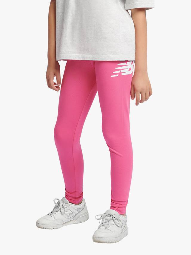 Детские лосины с эластичным поясом и логотипом New Balance, Pink — фото 2
