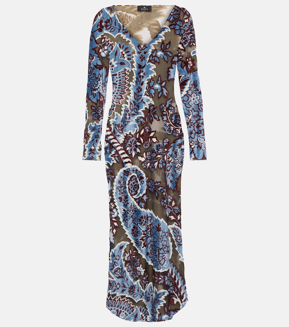 

Платье миди с принтом Etro, Multicolour On Blue Base