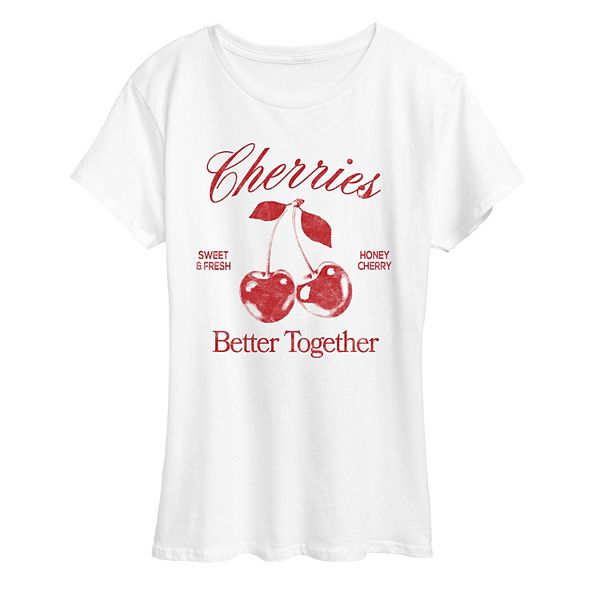 

Футболка с принтом Women's cherries better together Licensed Character, White, Белый, Футболка с принтом Women's cherries better together Licensed Character, White