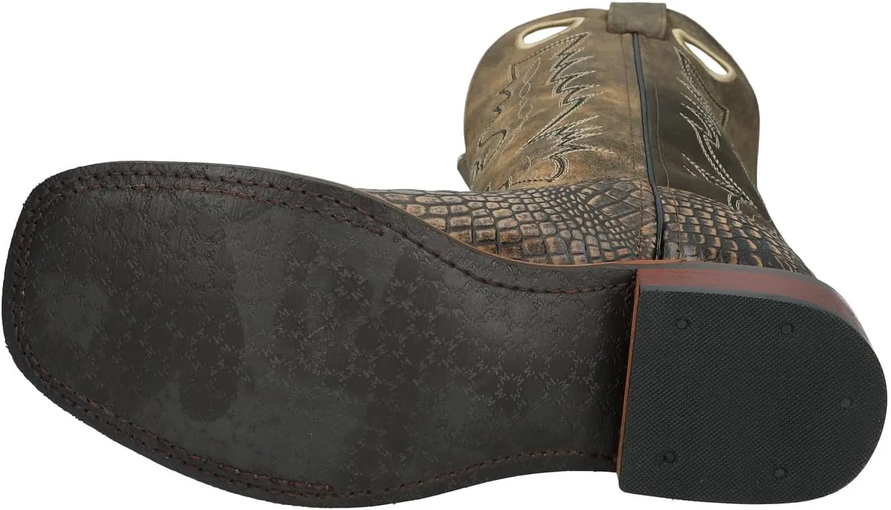 Мужские вестерн-бежевые сапоги Smoky Mountain Gator Smoky Mountain Boots, черный/коричневый — фото 4