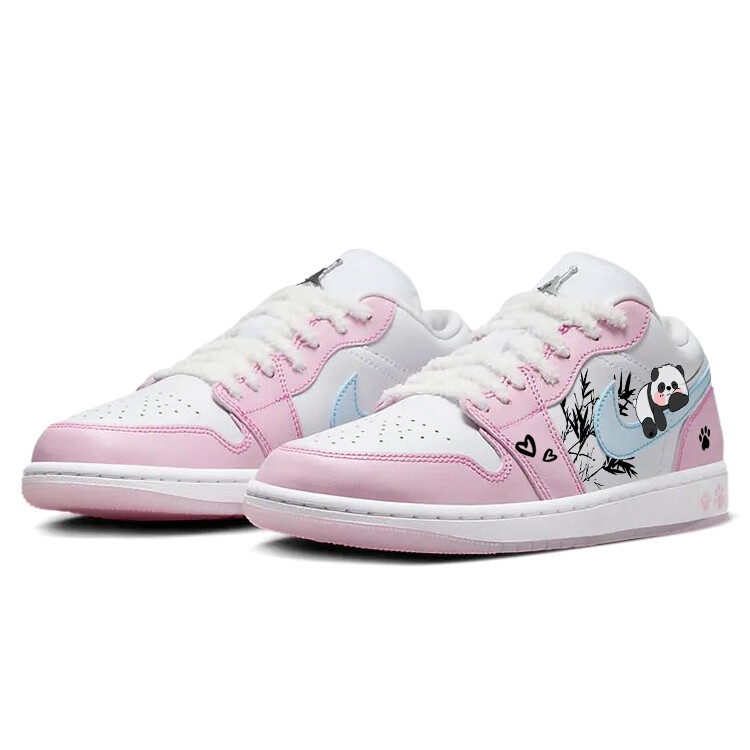 Кроссовки Air Jordan 1 Vintage Basketball Shoes Unisex Low-top Pink/White, розовый — фото 3