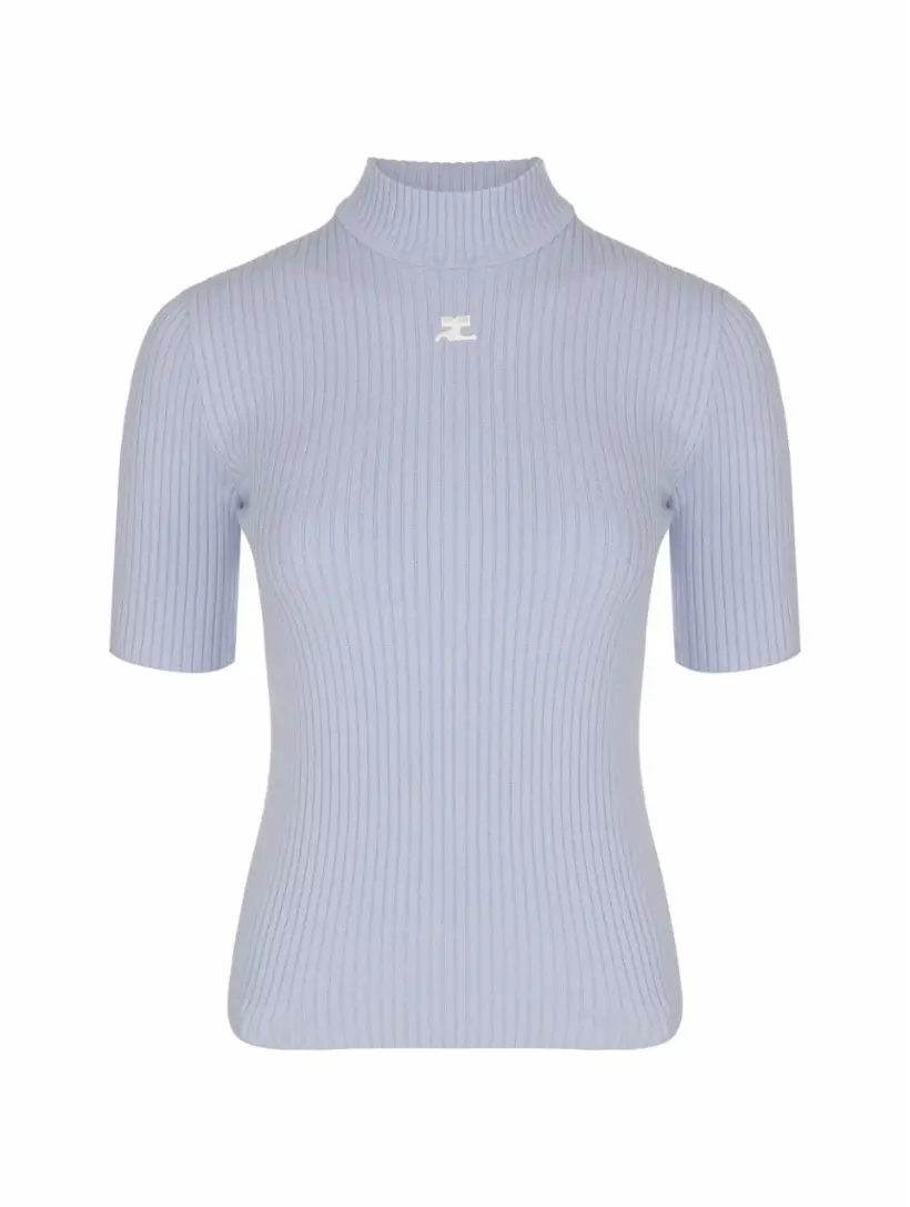 

Трикотажный топ с логотипом Courreges, синий