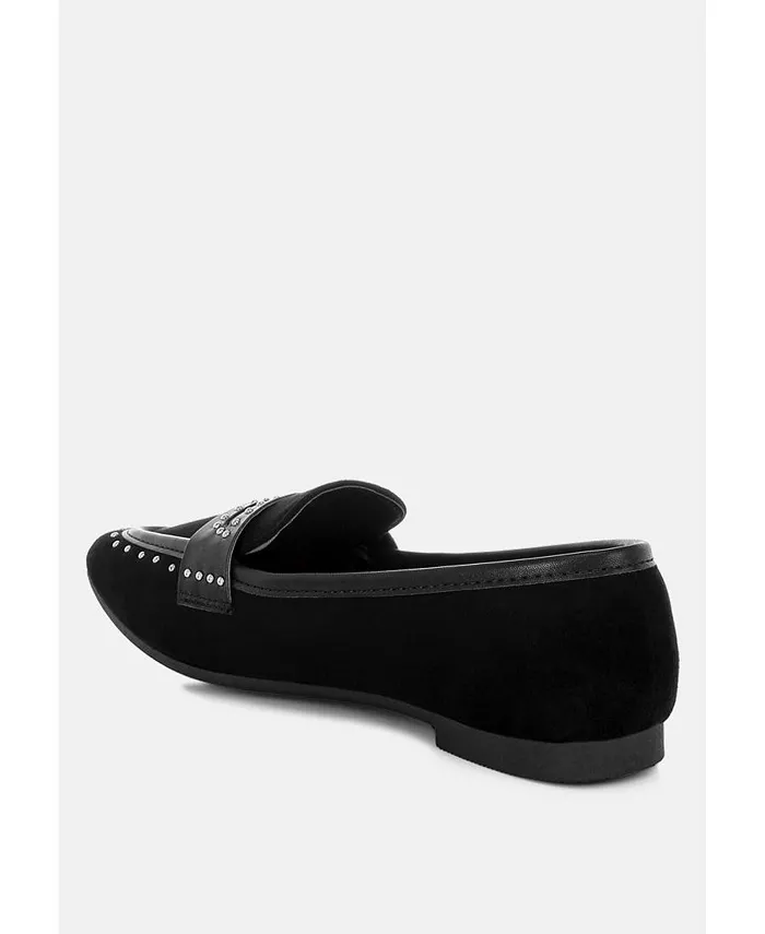 Lumina Penny Strap Studded Loafers для женщин London Rag, черный — фото 3