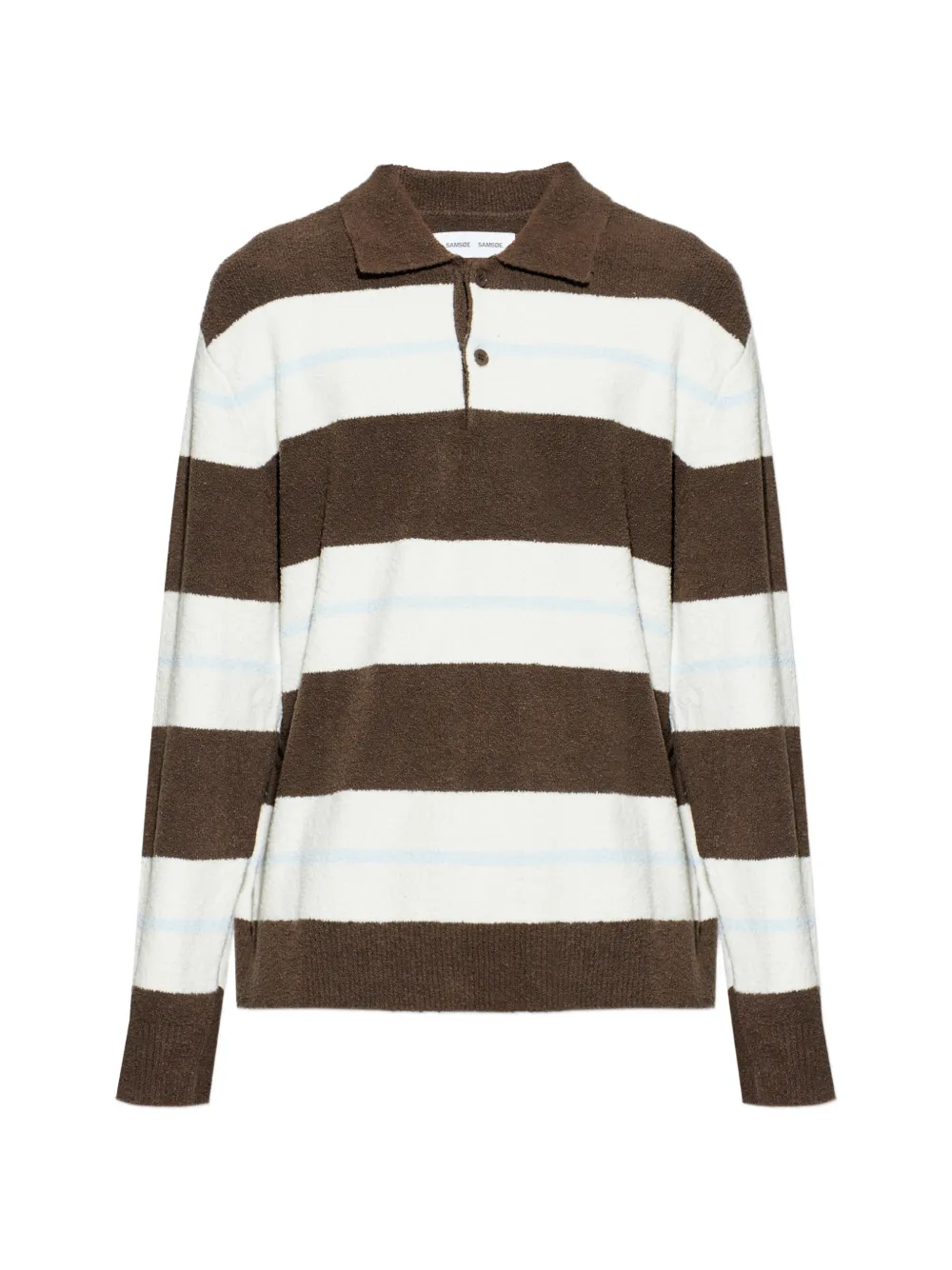 

Поло в полоску на пуговицах Samsoe Samsoe, коричневый